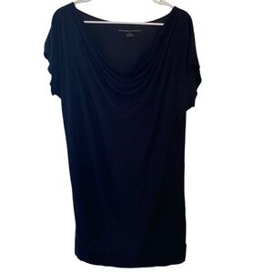 RACHEL Rachel Roy Drape Front Sheer Flowy Halter Top. Black. Size M